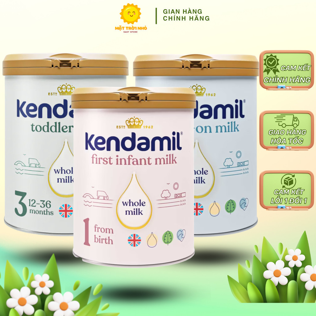 Sữa Công Thức Nguyên Kem Kendamil Classic Số 1, 2, 3, Sữa Bột Hỗ Trợ Bé Phát Triển Toàn Diện (800g)