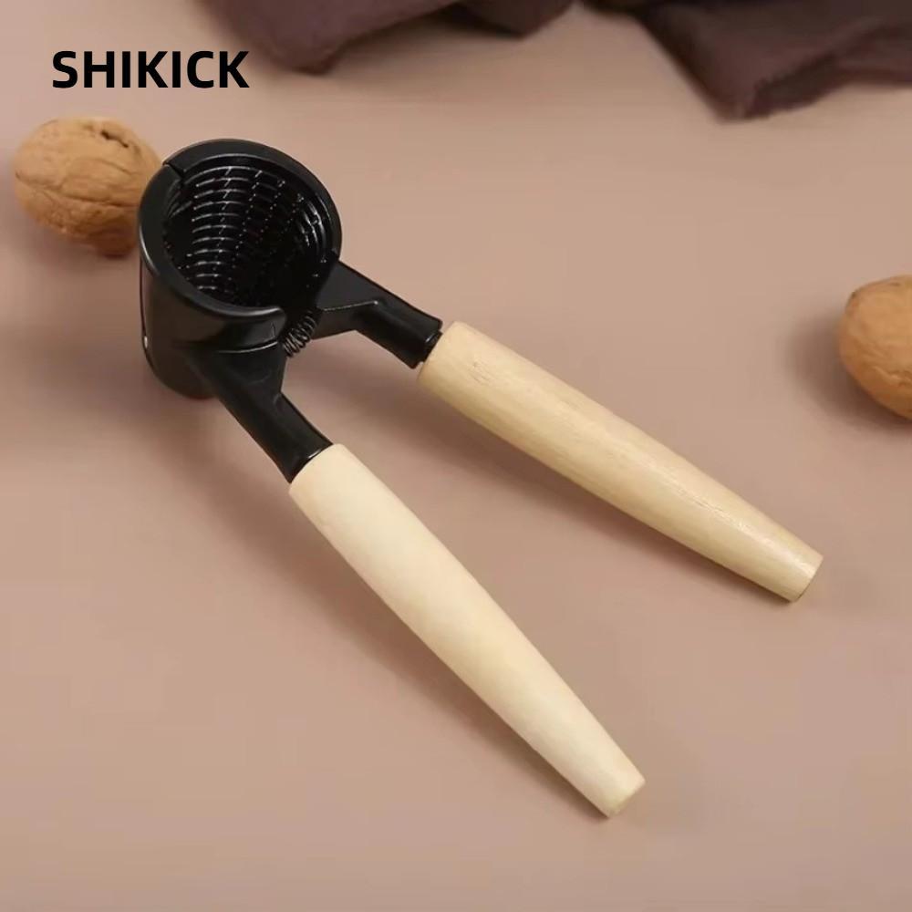 SHIKICK Nutcracker Sheller Clip, Nhôm nặng quả óc chó Nutcracker, Dụng cụ mở tay cầm bằng gỗ gia dụn