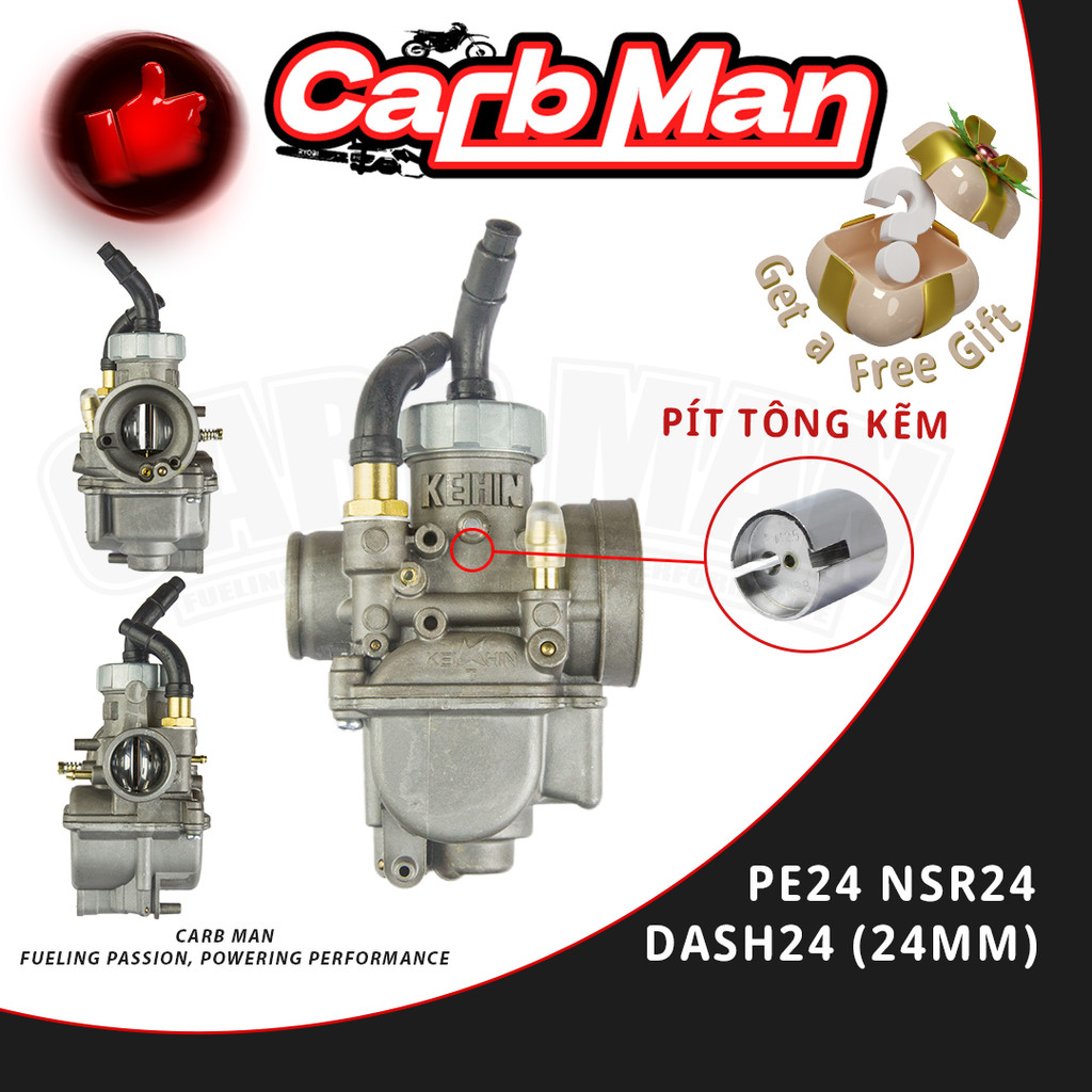 BỘ CHẾ HÒA KHÍ NOVA 125 (HỌNG 24) | Honda Nova Dash Pe24 NOVA125