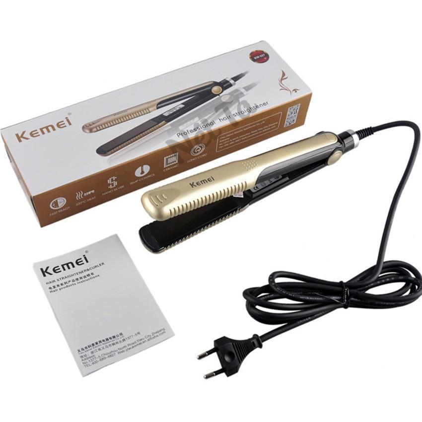 kẹp duỗi tóc mini,kẹp duỗi cúp,Máy Kẹp Tóc, Duỗi Tóc Thẳng Kemei Km-327