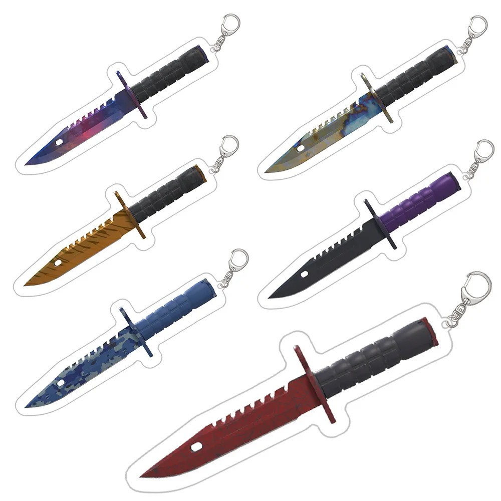 Móc khóa CSGO mô hình dao M9 Bayonet mica acrylic trang trí nhiều skin Doppler Marble Fade Autotroni