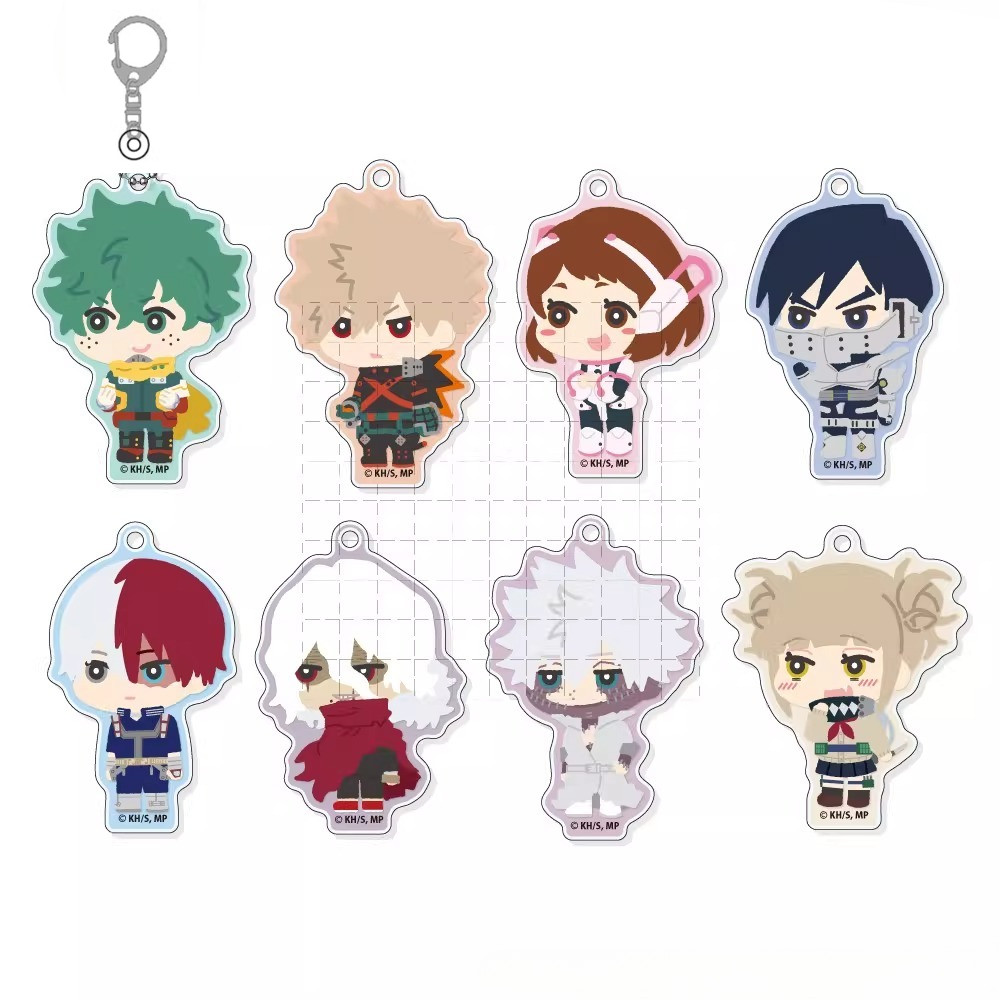 Trò Chơi My Hero Giới Học Thuật Acrylic Móc Khóa Búp Bê Anime Izuku Midoriya Ochako Uraraka Cosplay 