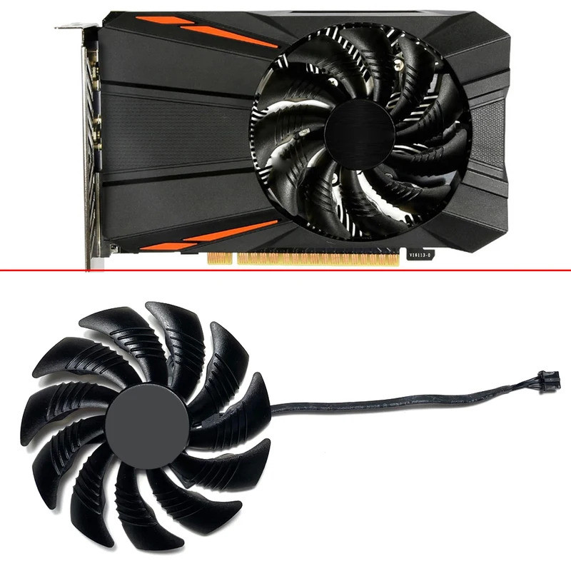 88MM 3PIN T129215SU PLD09210S12HH Quạt Làm Mát Thay Thế Cho Gigabyte Geforce GTX 1050 Ti Cho AMD RX5