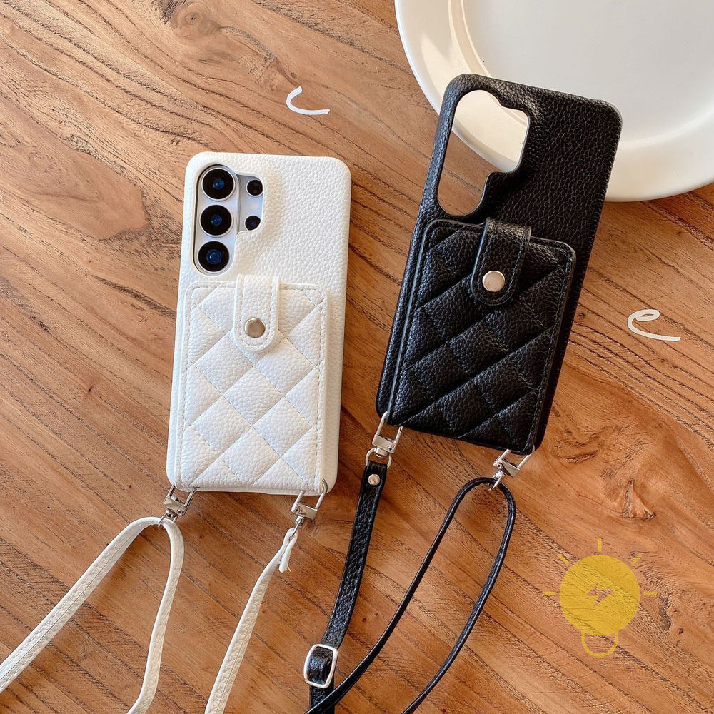 Phone Case For SAMSUNG Galaxy S26 Ultra Plus S25 S24 S23 FE TPU Card Slot PU Aesthetic Korean Cute