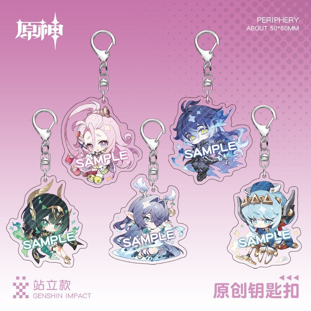Game Genshin impact Flins Aino Lauma Nefer Ineffa Acrylic Pendant Keychain Key Chain Pendant Keyring