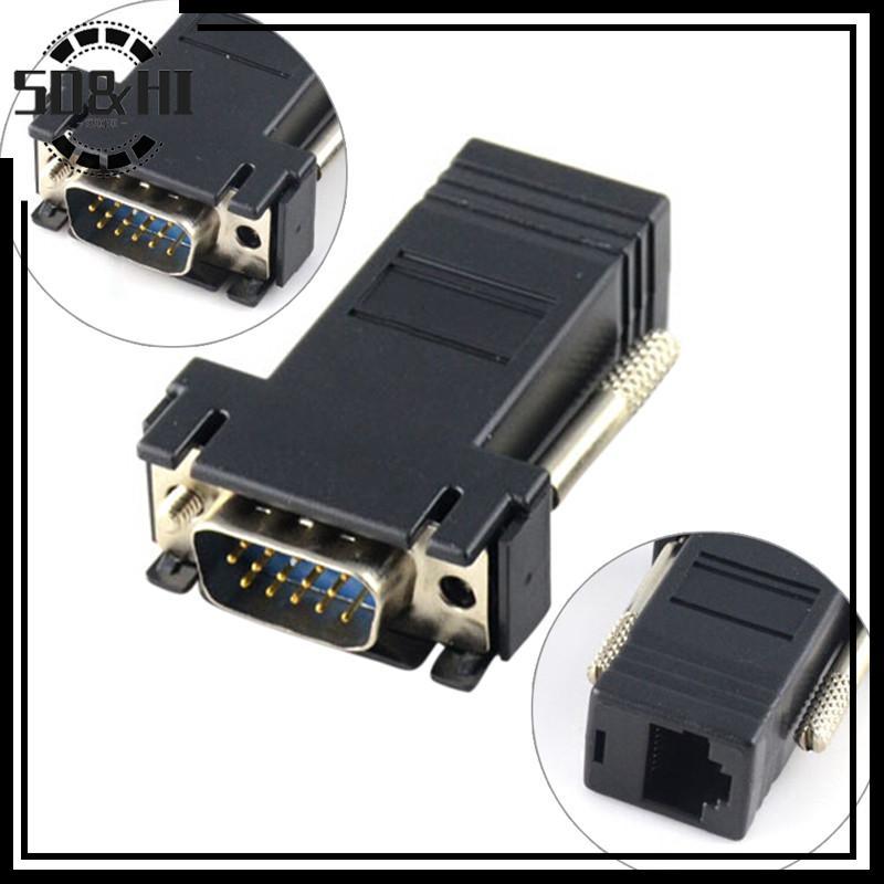 [SD & HI] Bộ mở rộng VGA RGB HDB Nam sang LAN CAT5 CAT6 RJ45 Cáp lưới Nữ (vn)