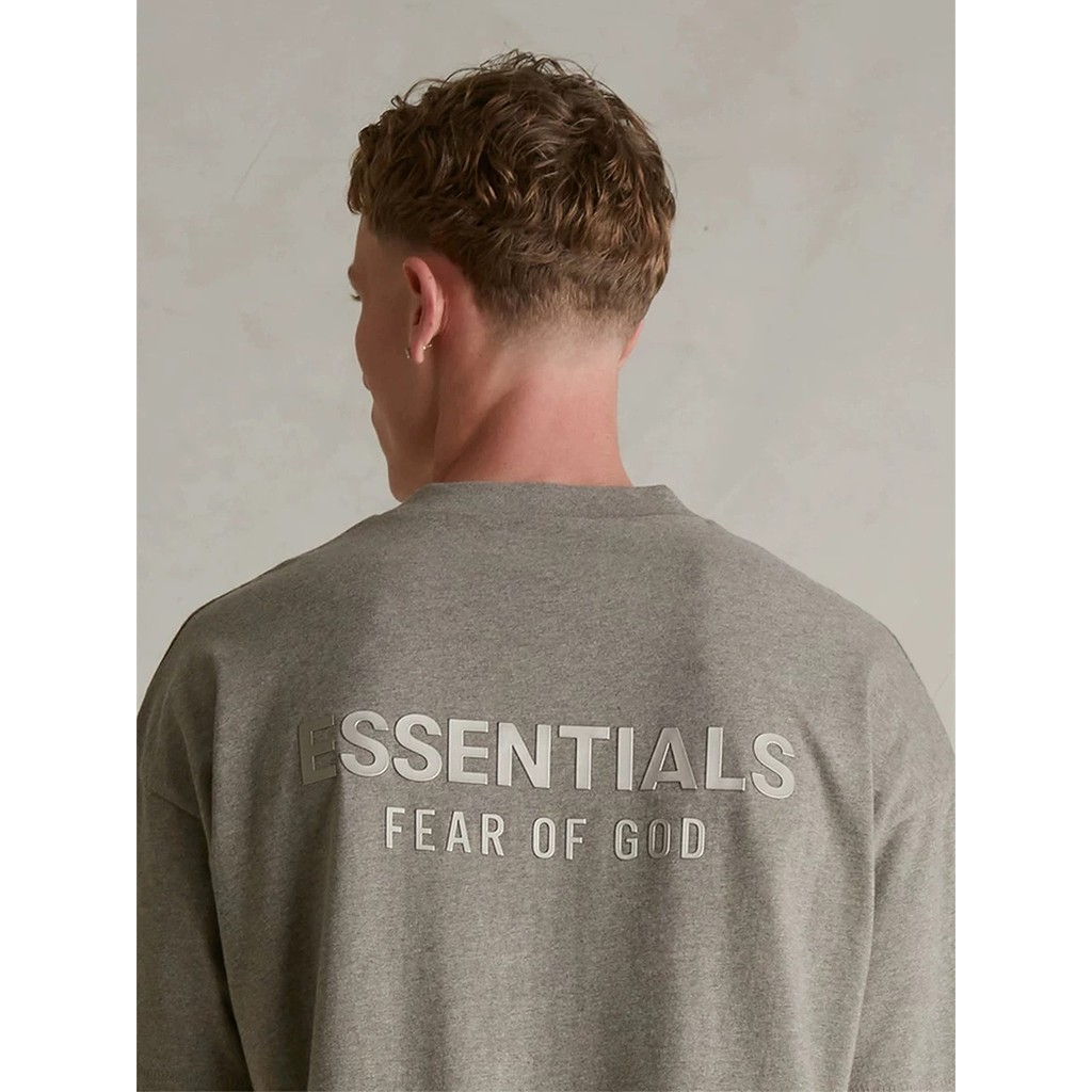 BQU6 FOG ESSENTIALS HHH Double-line short sleeves T Loose-fitting summer casual versatile cotton shi