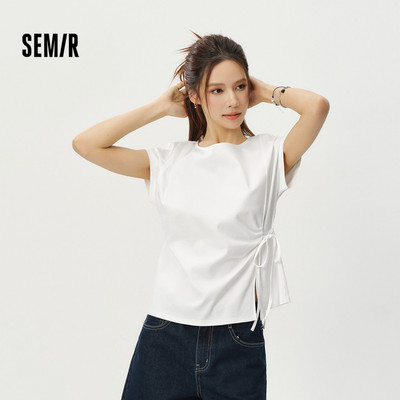 Semir Áo Nữ Mùa Hè Nơ Cổ Cotton 2026 Thời Trang Mới Top