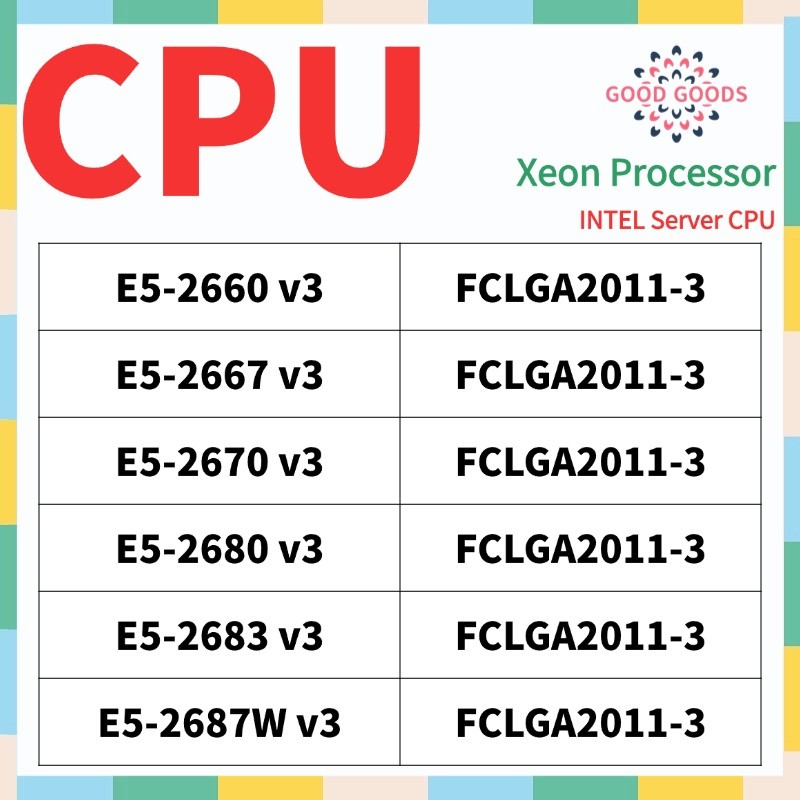 E5-2660v3 E5-2676v3 E5-2670v3 E5-2670v3 E5-2680v3 E5-2683v3 E5-2687Wv3 INTEL Xeon CPU Máy chủ CPU LG