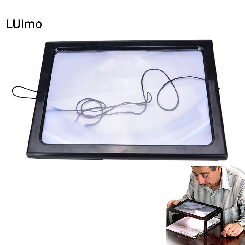 LUImo Large A4 Page Hands Free 3x Kính lúp có đèn LED đọc sách, SBS