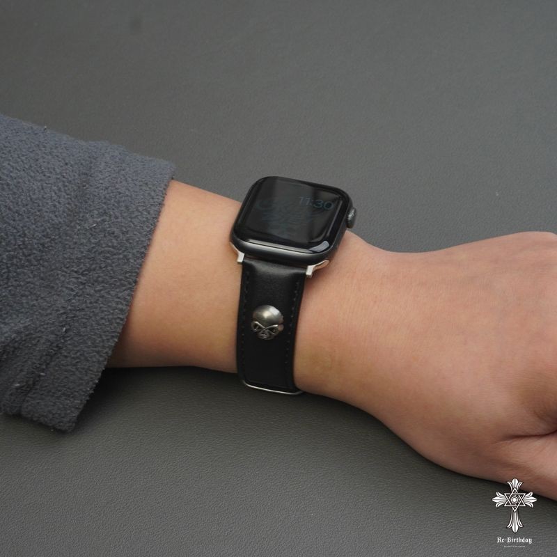 Dây da thật cho Apple Watch 45mm, Style Business Casual Retro, Phù hợp Nam và Nữ