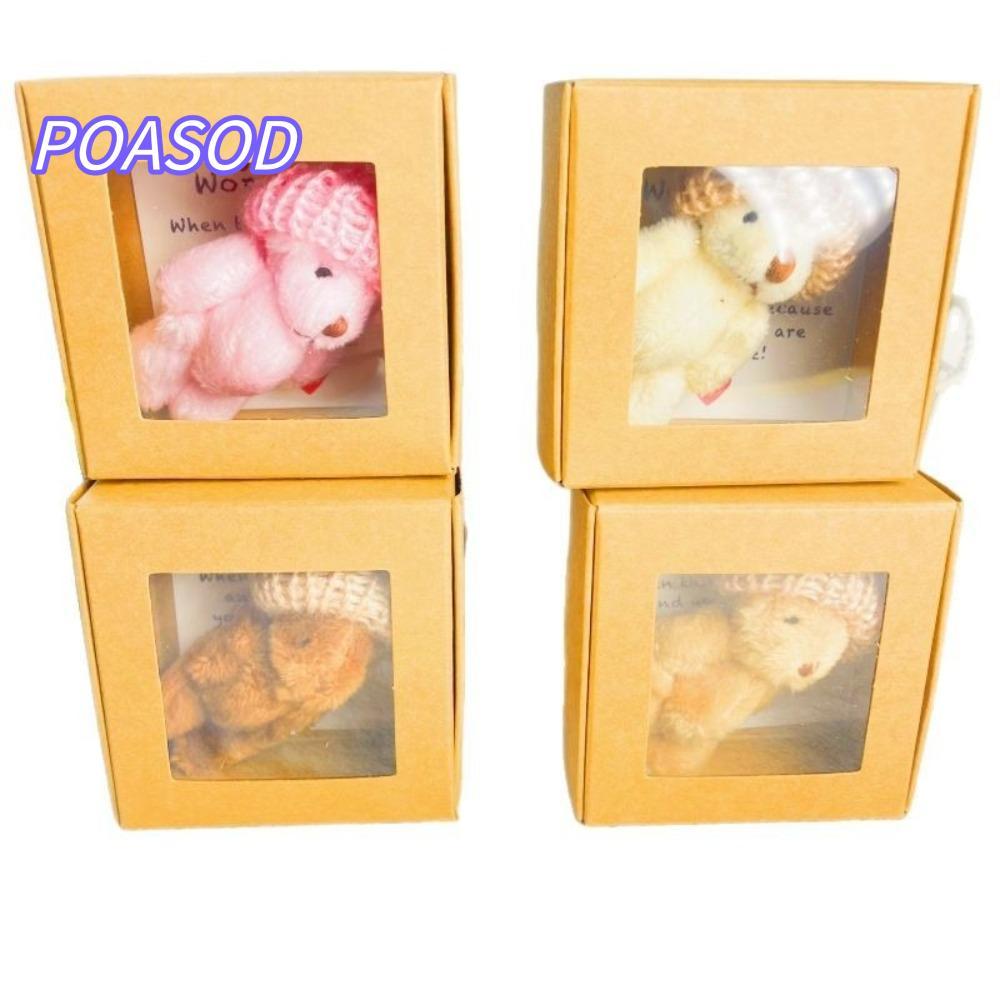 MAYSHOW Hộp quà tặng gấu bông mini, Quà tặng gấu bông sang trọng cỡ nhỏ, trong hộp Gấu bỏ túi dễ thư