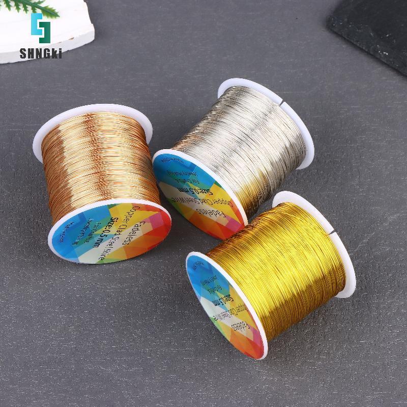 Dây thép mạ đồng 100m dùng làm trang sức và hoa handmade - Độ rộng: 0.3/0.4/0.5mm [MỚI]