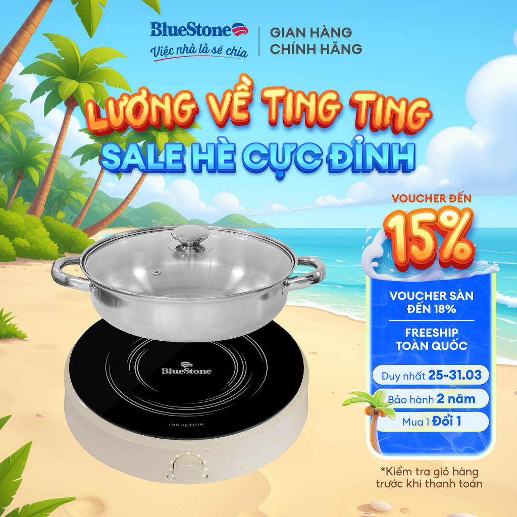 Bếp Từ Đơn BlueStone ICB-6603 | 2000W – Nấu Nhanh, Không Khói | Mặt Kính Chịu Lực – Điều Khiển Cảm Ứ