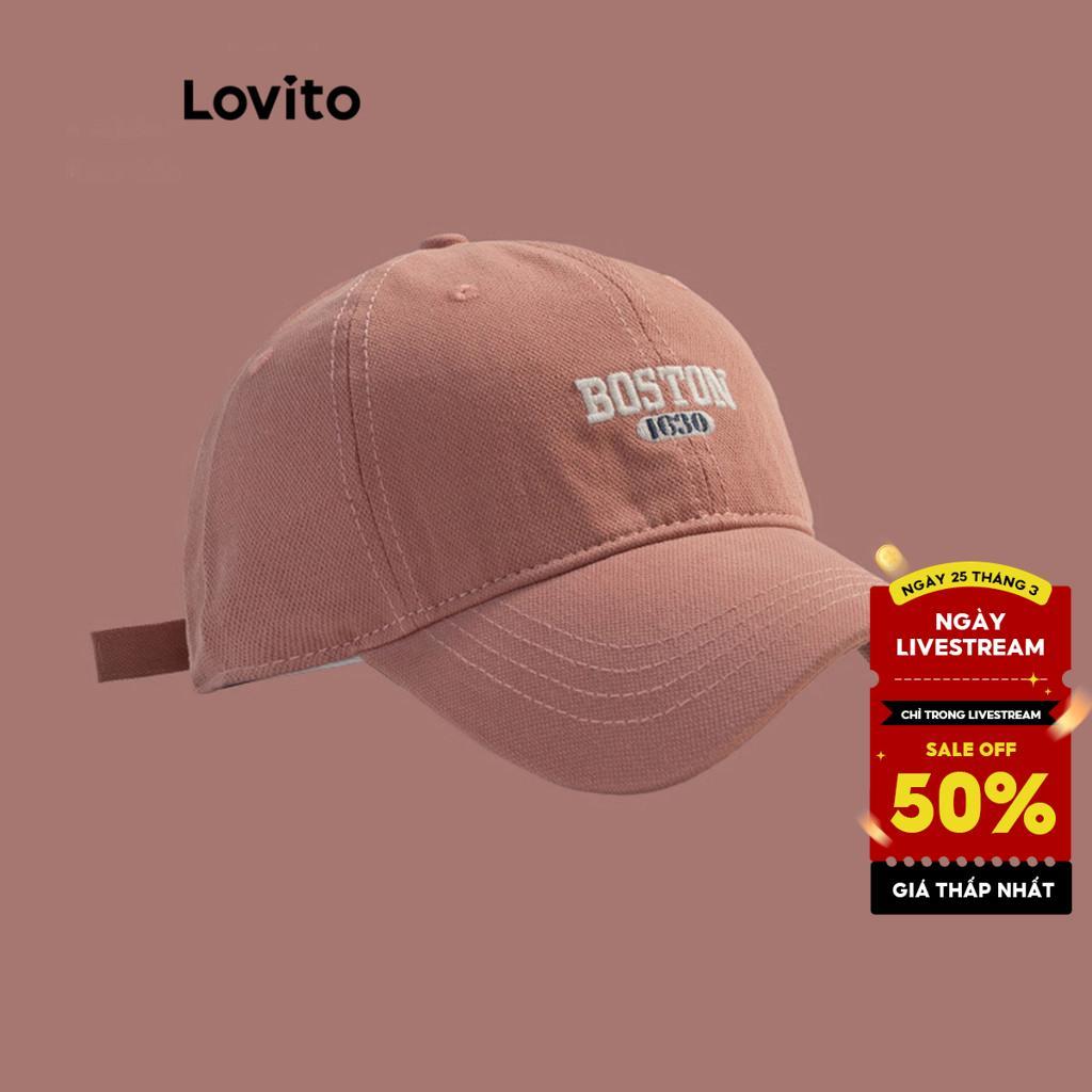Lovito Mũ lưỡi trai bóng chày Boston chữ thường ngày dành cho nữ LFA09617