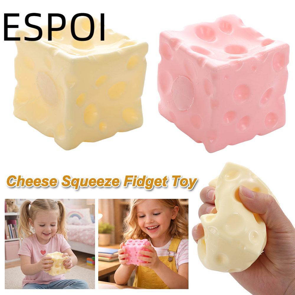 ESPOI Jumbo Cheese Cube Stress Ball, Shapeable Squishy Texture Cheese Bóp Fidget Toy, Chống căng thẳ
