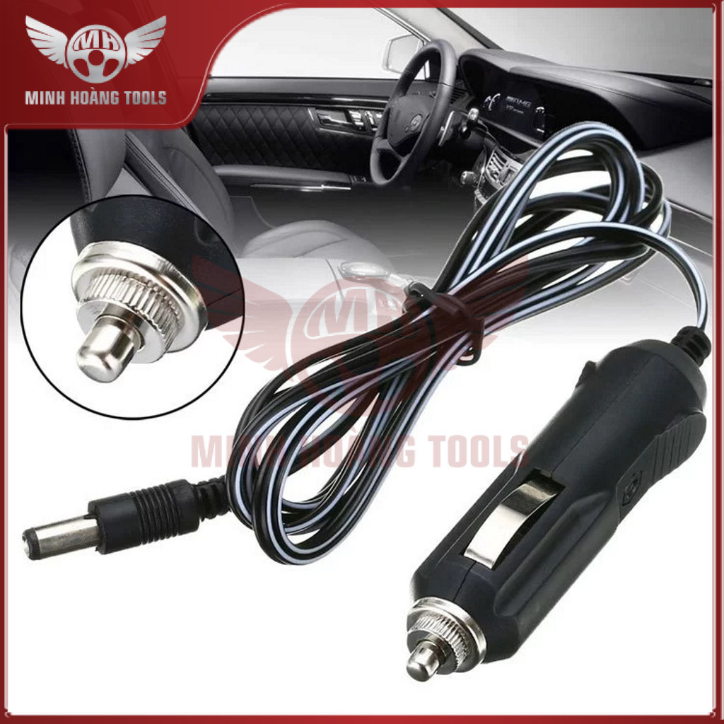 Đầu cắm tẩu sạc DC 12V 24V 20A cho xe hơi có đèn Led báo, cầu chì bảo vệ, có sẵn dây nguồn ra