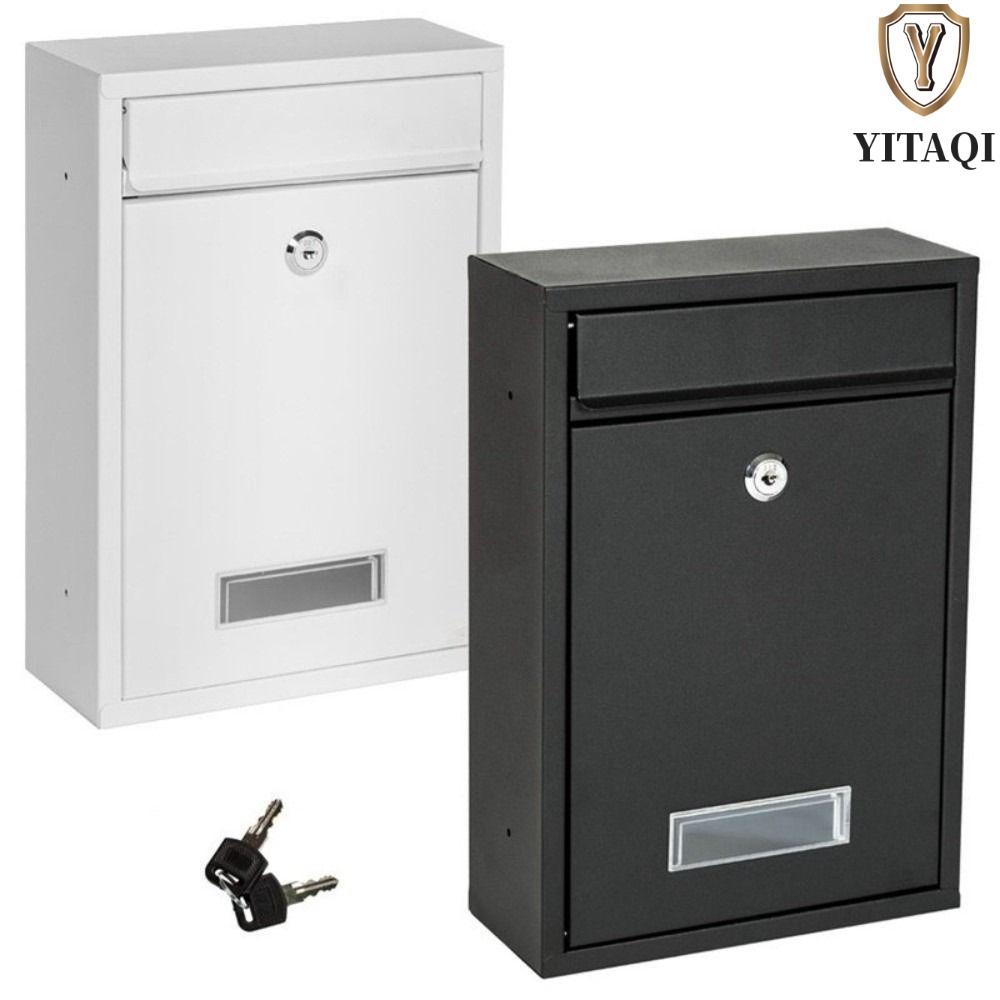 Hộp thư treo tường YITAQI, Hộp thư bằng sắt chống mưa, Hộp thư có 2 phím Khóa an toàn chống gỉ Hộp g