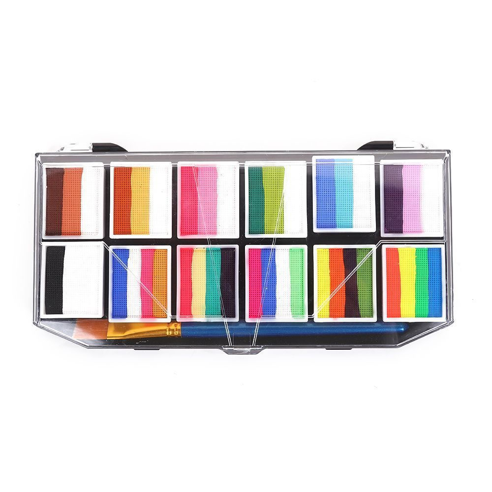 Easy-to-clean large striped facial grid professional new product cos Water-soluble face paint12y New