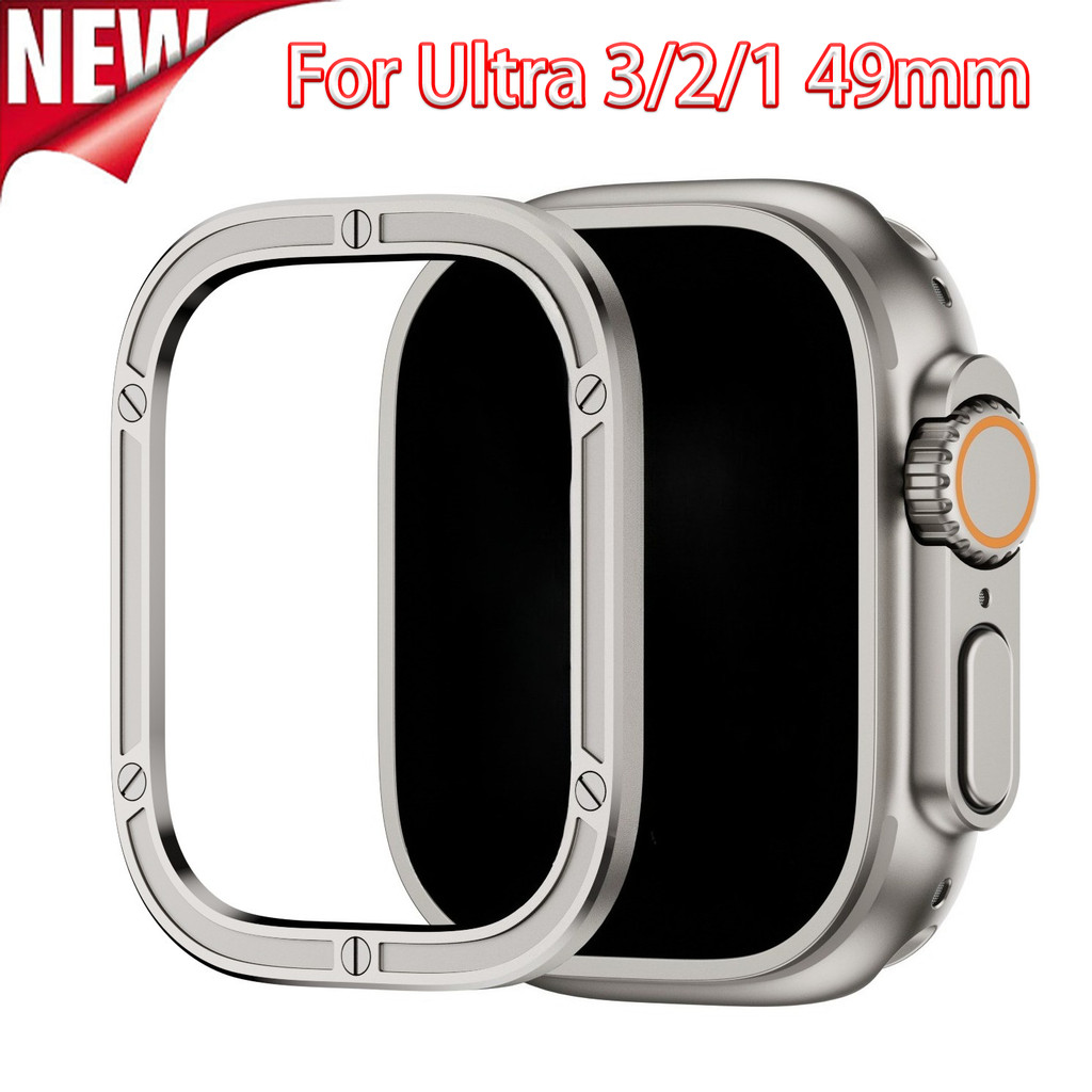 Viền Inox Cho Apple Watch Ultra3 49mm Phụ Kiện Ốp Lưng Bảo Vệ Sang Trọng Cho IWatch Ultra 3 Kim Loại