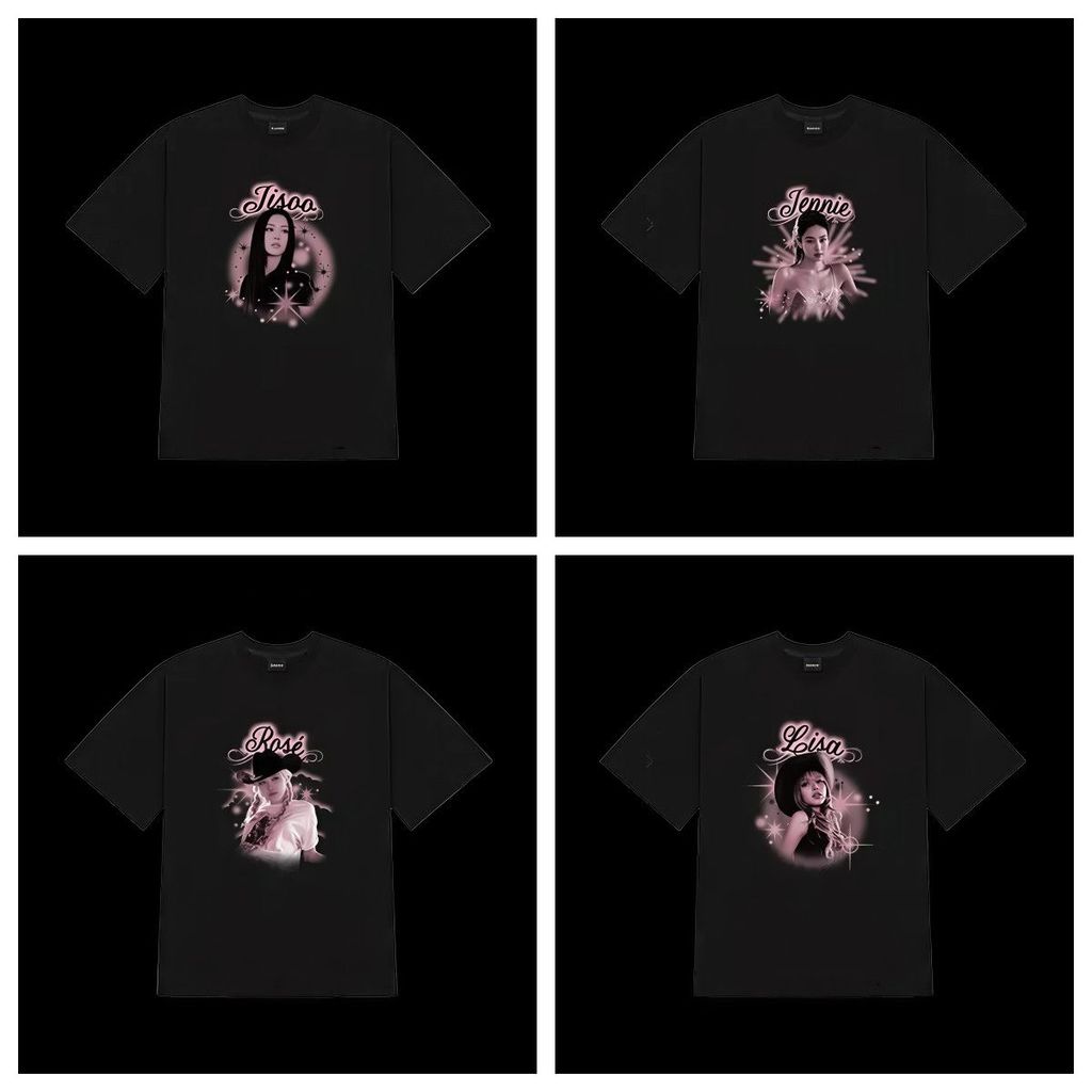 Blackpink flash shop JISOO JENNIE ROSÉ LISA áo thun tay ngắn cotton in