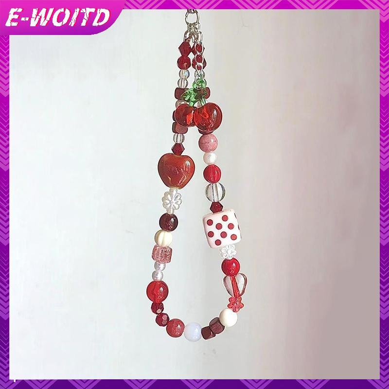 E-WOITD Cherry Mặt dây chuyền Vỏ điện thoại di động Dây đeo máy ảnh CCD Dây đeo cổ Alcove Mặt dây ch