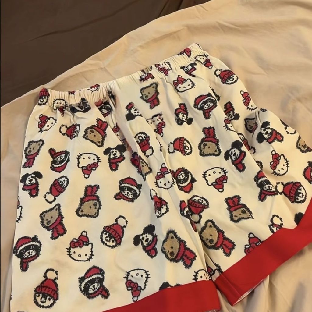 [Muxi] Quần pyjama ngắn nữ, plus size 40-150kg, họa tiết hoạt hình Hàn Quốc
