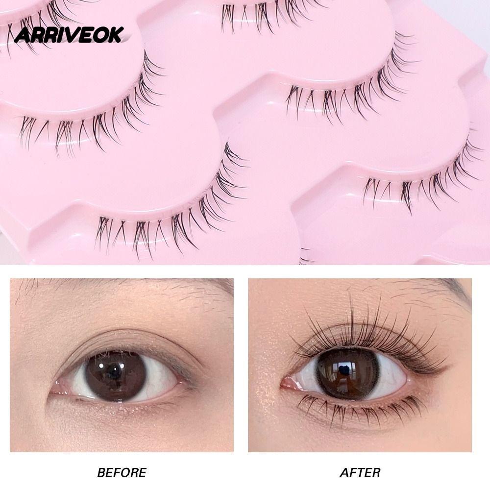 ARRIVEOK Lông Mi Dưới, Dây Tự Nhiên Dưới Mắt Lông Mi, Handmade Mềm Manga Đáy Trang Điểm Hàn Quốc Man