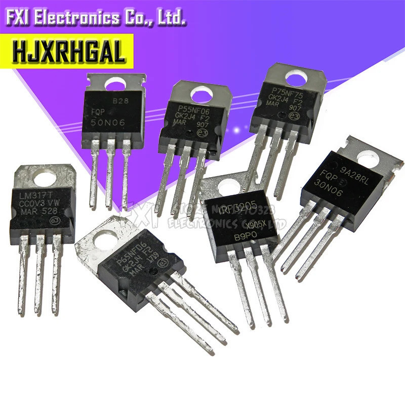 10 CÁI FQP30N06 FQP50N06 STP55NF06 STP65NF06 STP75NF75 LM317T IRF3205 Transistor TO-220 TO220 30N06 