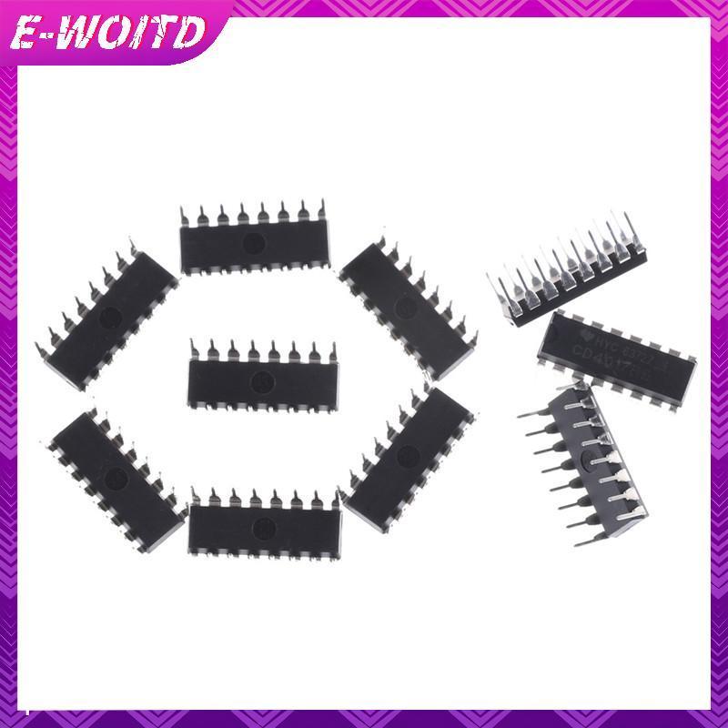 E-WOITD 10 Chiếc CD4017BE 4017 CD4017 Bộ Chia Thập Kỷ IC E-WOITD