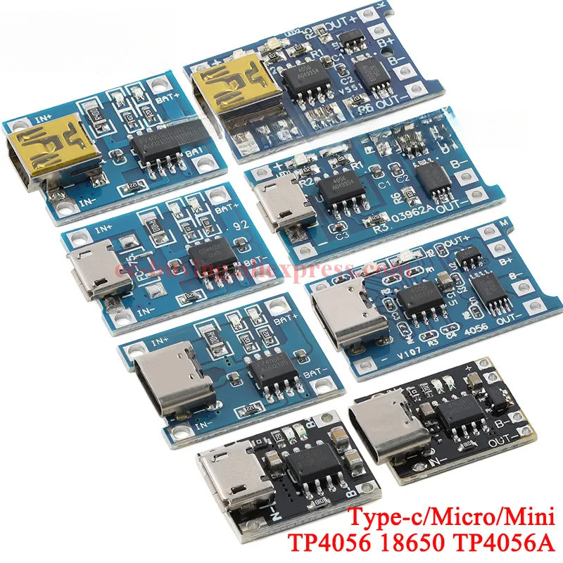 10-20 Chiếc 5V 1A Micro / Type-c / Mini 18650 TP4056 4056A Mô-đun sạc pin Lithium Bảng sạc có chức n