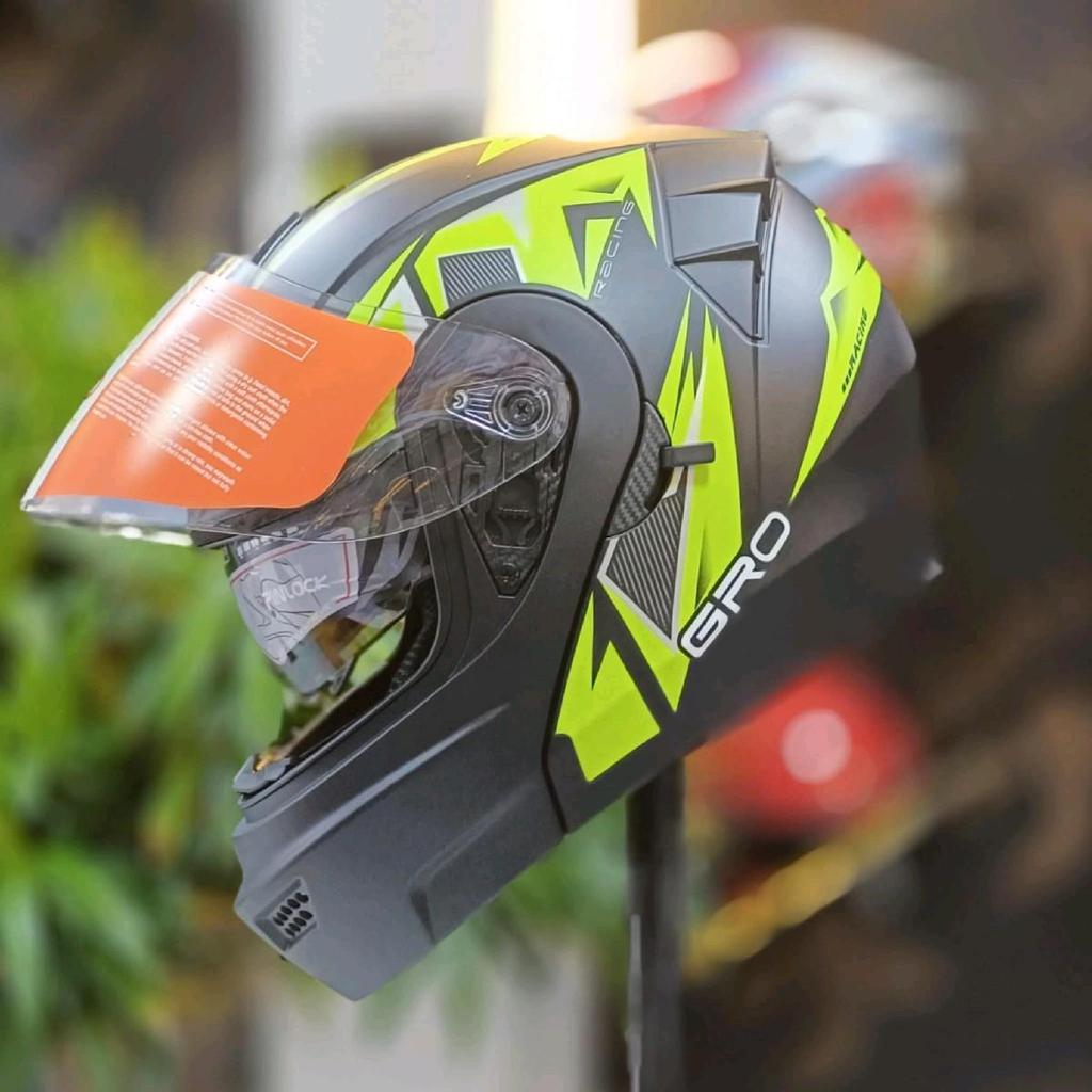 Mũ bảo hiểm full face Gro st25 2 kính lật hàm phom dáng nhỏ gọn - Helmet