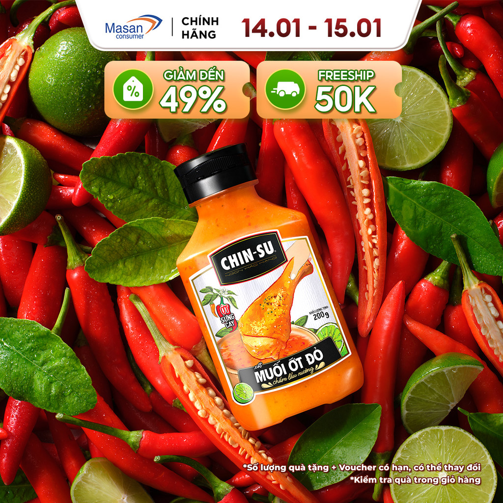 Chai Xốt Muối Ớt Chin-Su Đỏ Chai X 200Gr
