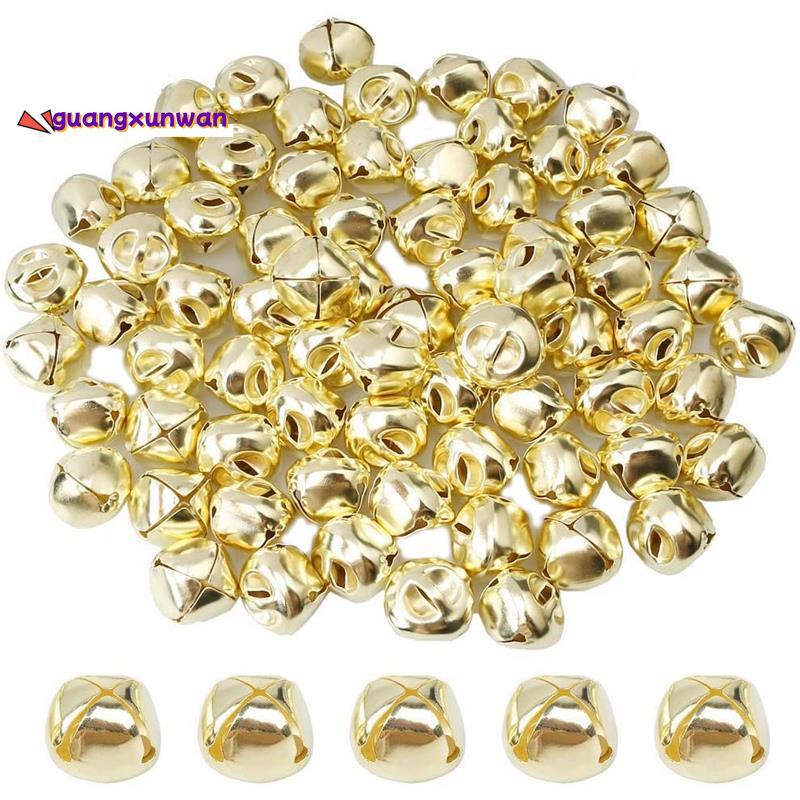 100 Miếng Chuông Jingle, Chuông Jingle Kim Loại 15 Mm Mini Thủ Công Chuông Hạt Cho DIY Vàng