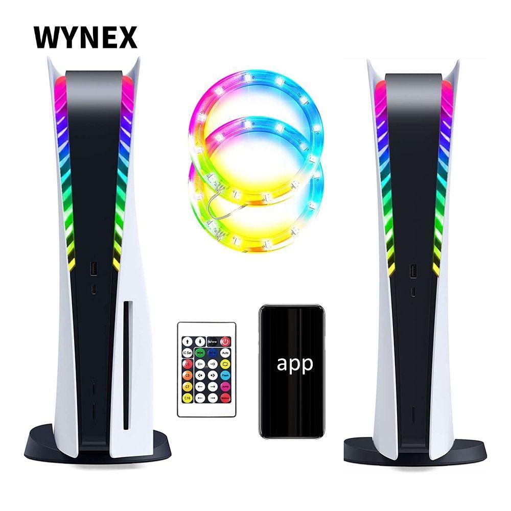 Dải đèn WYNEX, với phụ kiện trang trí linh hoạt từ xa, Vòng đèn mỏng nóng cho PS5 / PS5 / PS5 Đĩa mỏ