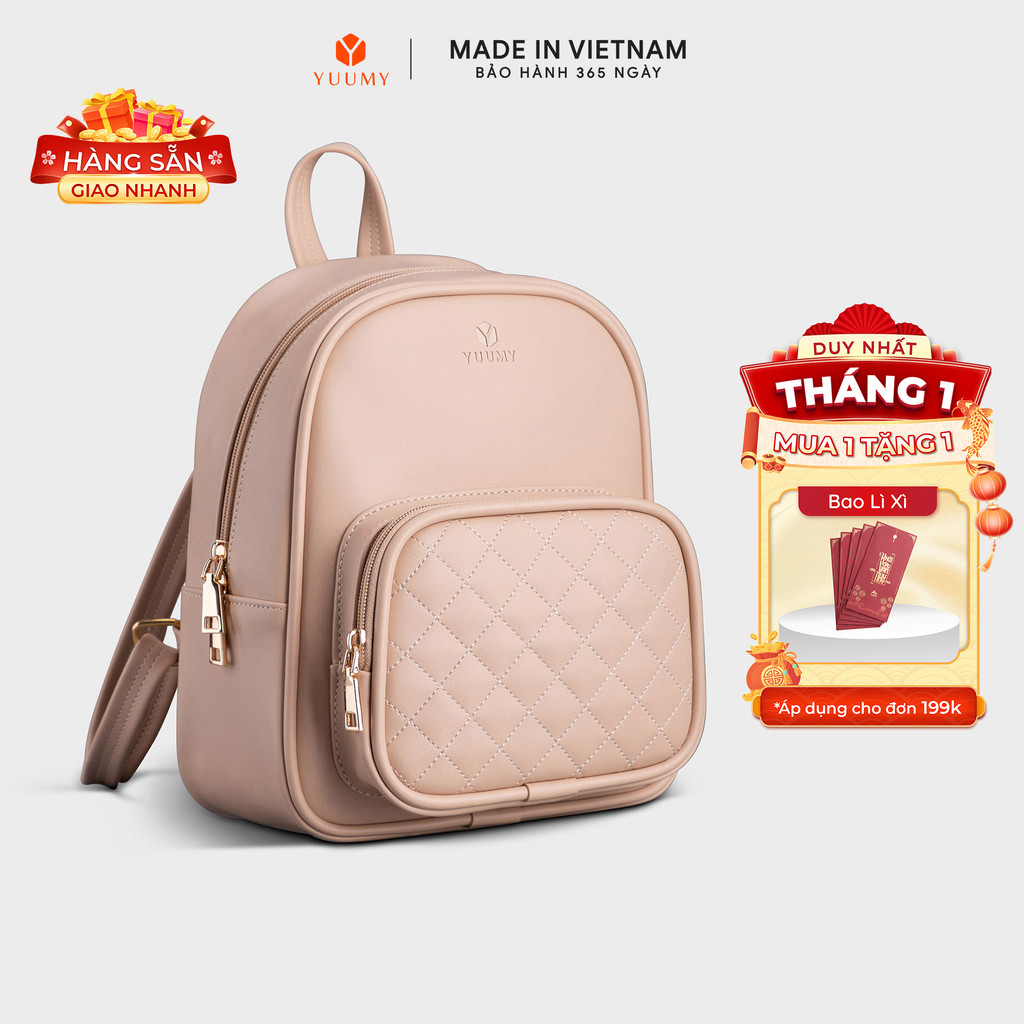 Balo Yuumy (Thời trang nữ cỡ trung chần chỉ - Balo da YBA35) Bagsmart