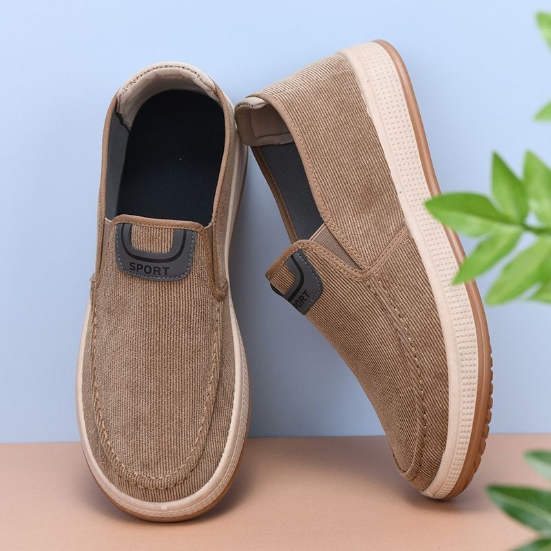 Xuân Thu Cũ Bắc Kinh Giày Vải Nam Trung Niên Người Cao Tuổi Một Chân Bố Giày Giày Thường Nam Lái Xe Đế Mềm