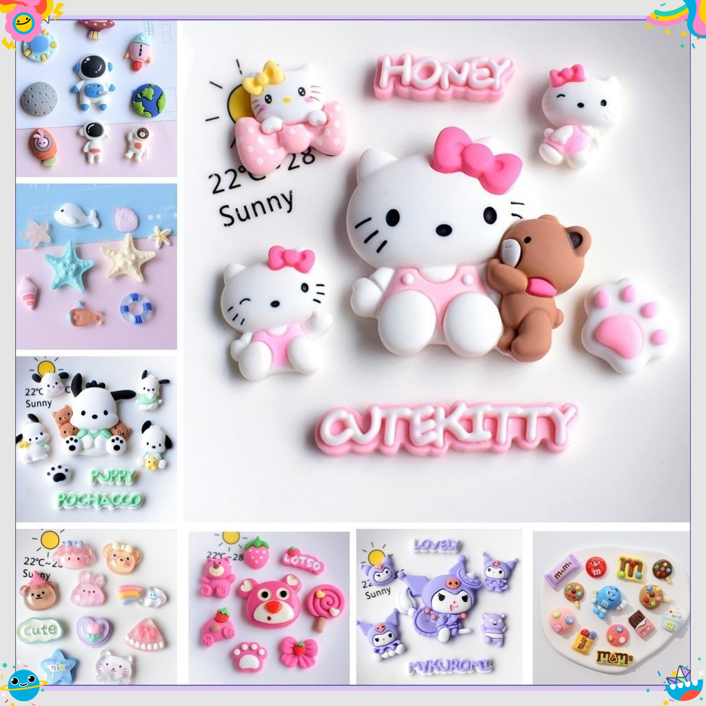 Charm Stickers/Set Màu hồng kiiy Sandals Phụ kiện Set 7 miếng, Sandals Stickers cho trang trí Sandal