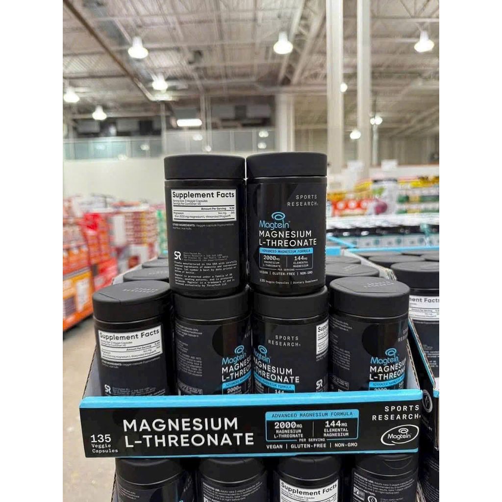 Viên Uống Magie  Magnesium L-Threonate Sr Hỗ Trợ Não Bộ Giảm Căng Thẳng ̣̣̣̣̣̣̣̣ mệt mỏi.