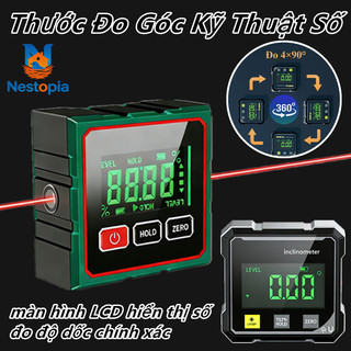Thước Đo Góc Kỹ Thuật Số,Thước đo độ Nghiêng,4 Mặt Hút Từ,Hiệu Chuẩn Laser,Màn Hình LCD Hiển Thị Số,Đo Độ Dốc Chính Xác