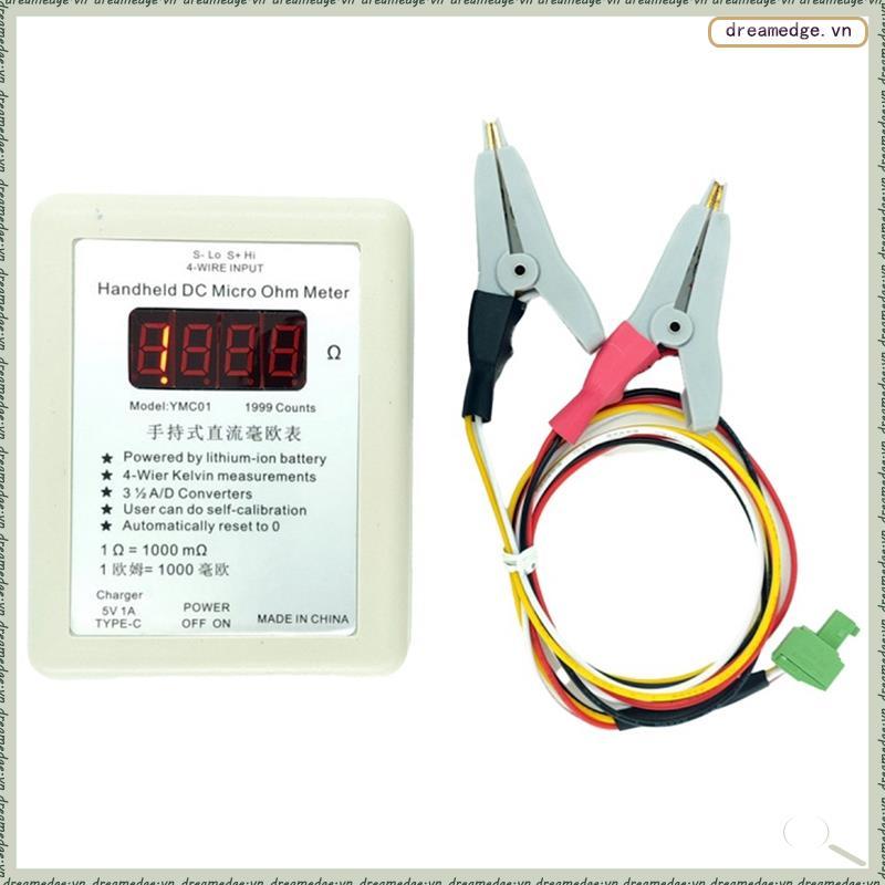 [dreamedge] Đồng hồ đo Milliohmmeter Kelvin 0,01-19,99Ω 20R Bốn dây đo Kelvin Điện trở thấp Điện trở