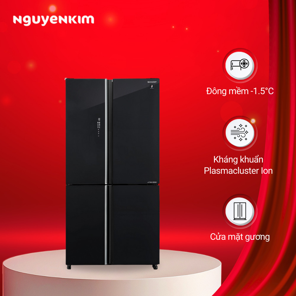 Tủ lạnh 4 cánh Sharp Inverter 572 lít SJ-FXP640VG-BK