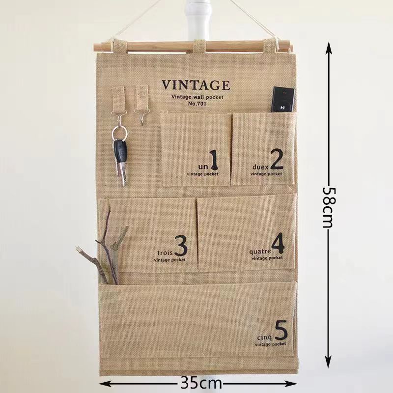 Hot Sale#[Large Capacity Storage]Fabric Hanging Pocket Wall-Mounted Storage Bag Hanging Wall Bag Org
