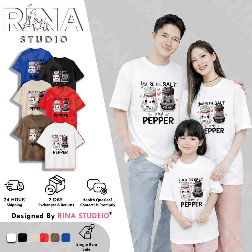 & COD RINA STUDIO Áo thun cổ tròn tay ngắn ngày lễ tình nhân 1 cặp thực phẩm Cotton tinh tế siêu dễ 