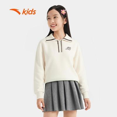 ANTA Kids  Áo Sweater Cổ Polo Thời Trang Bé Gái Giữ Ấm, Áo Sweater dài tay  Phù Hợp Đi Học Đi Chơi 3626A8727