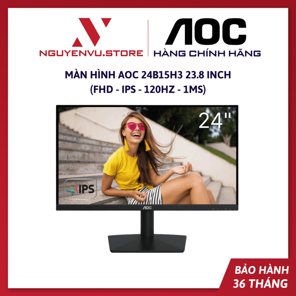 Màn Hình AOC 24B15H3 (23.8 inch - FHD - IPS - 120Hz - 1ms) - Hàng Chính Hãng