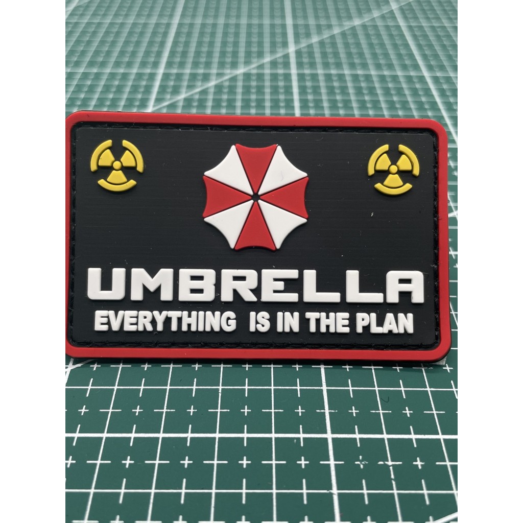 Spot Goods#PVC Resident Evil Velcro Patch Umbrella Corporation Emblem Tactical Raccoon Morale Patch 