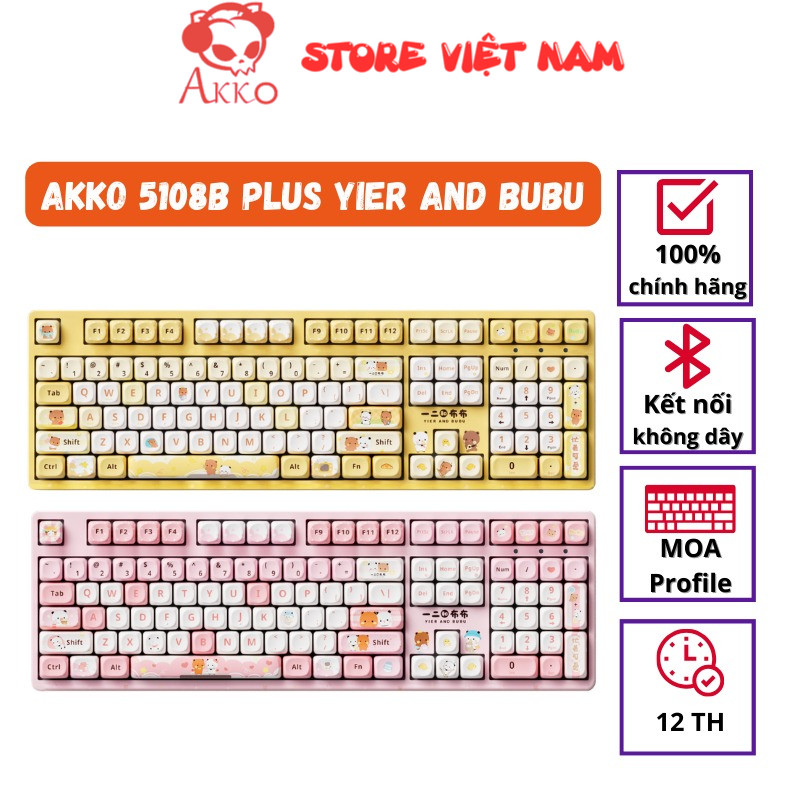 Bàn phím AKKO 5108B Plus Yier and Bubu Pink / Yellow