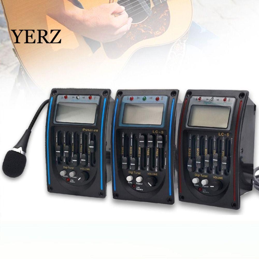 YZ Band Acoustic Guitar Preamp, 5 Band EQ Equalizer Guitar Tuner System, Preamp EQ Volume Control EQ