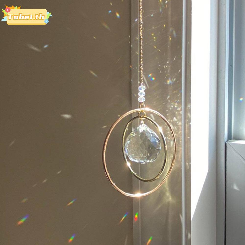 Mặt dây chuyền trang trí pha lê TOBE1, Mặt dây chuyền trang trí hình tròn Crystal Sun Catcher, Cryst